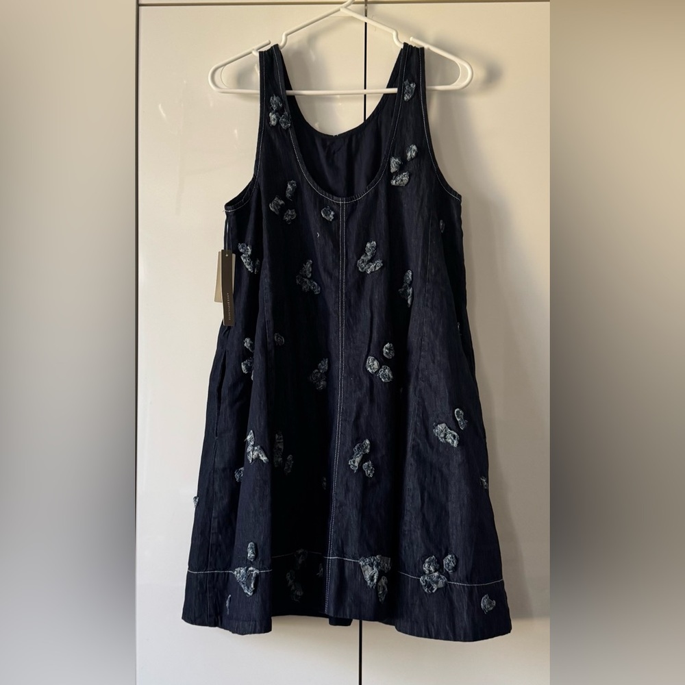 NWT Size XS - The Keiko Embroidered Cotton Denim Mini Dress Maeve (NWT US$ 178) - Picture 5 of 13
